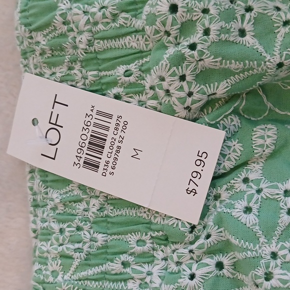 NWT LOFT Mint Floral Lace Blouse And Skirt Set Medium - Picture 9 of 12